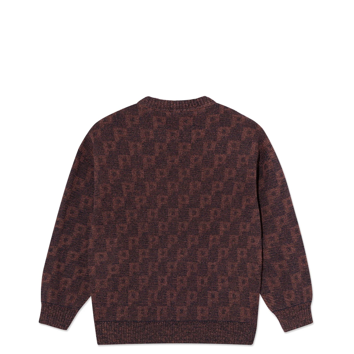 Polar George P Pattern Sweater, navy/orange - Tiki Room Skateboards - 2