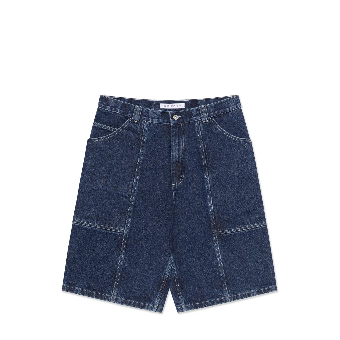 Polar Jiro Shorts, dark blue w/ white stitching - Tiki Room Skateboards - 1