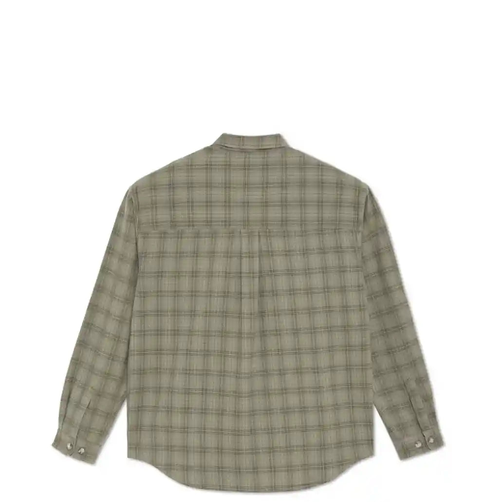 Polar Mitchell Long Sleeve Flannel Shirt, green/beige - Tiki Room Skateboards - 2