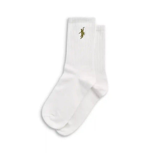 Polar No Comply Rib Socks, white/army green - Tiki Room Skateboards - 1