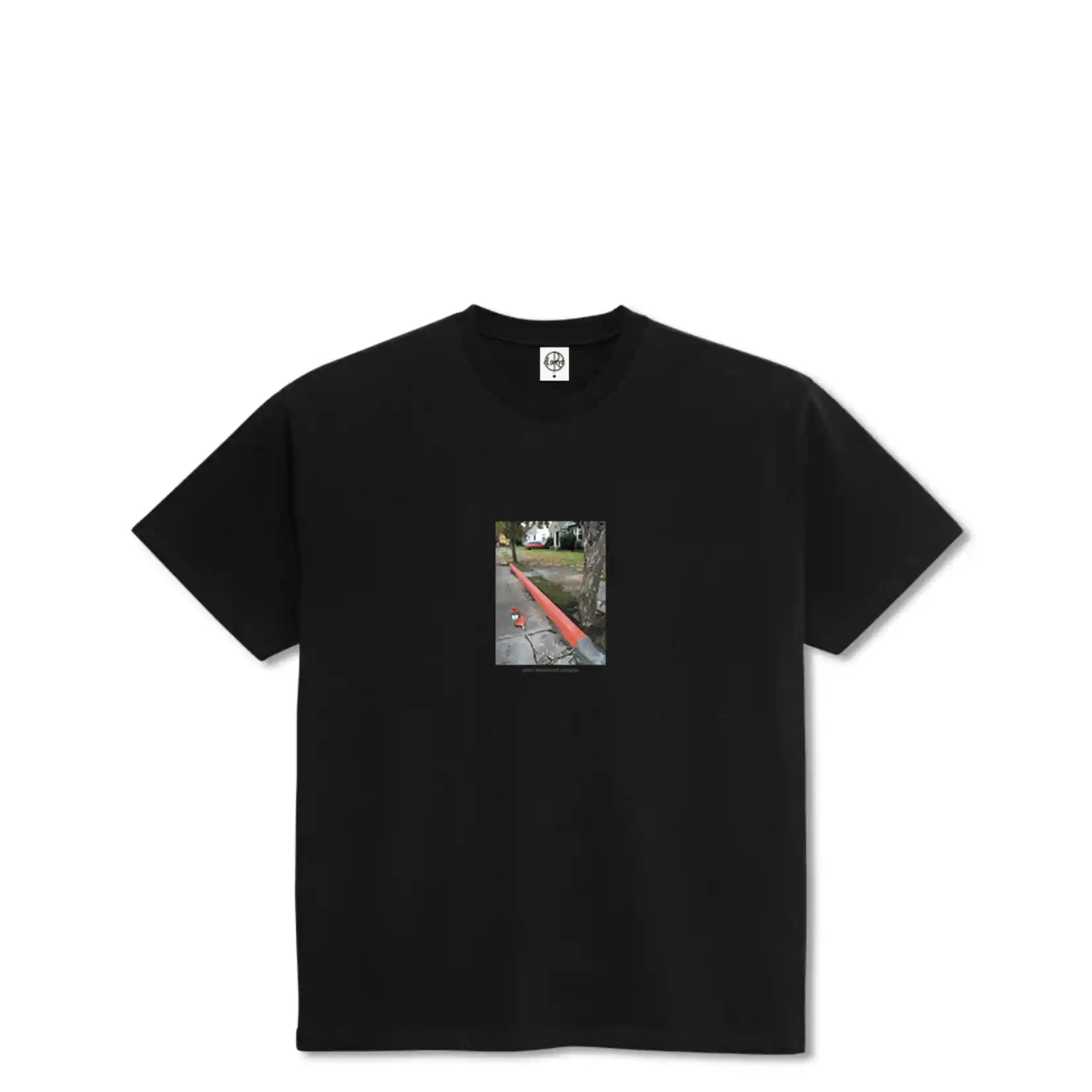 Polar Red Curb Tee, black - Tiki Room Skateboards - 1