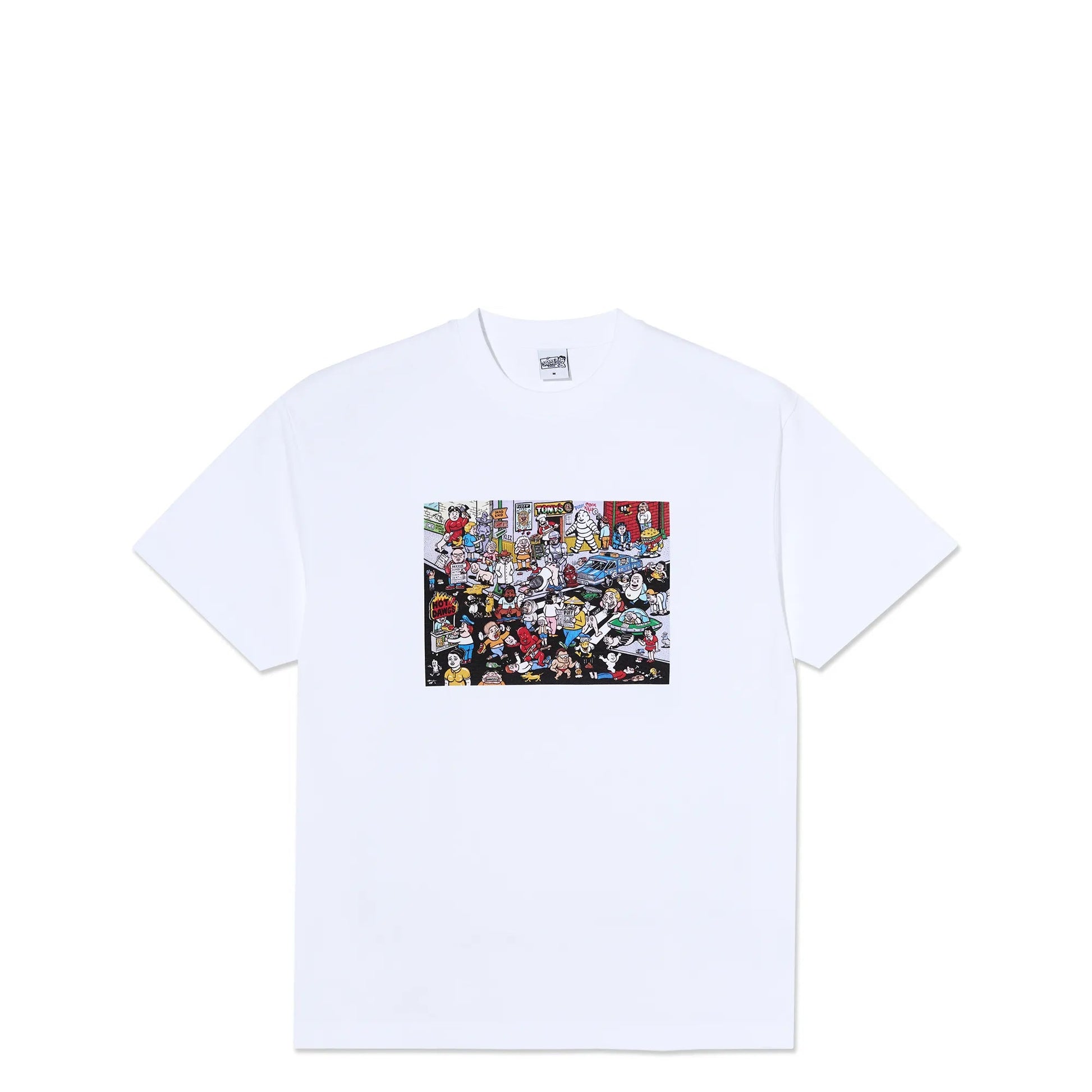 Polar Street Corner Tee, white - Tiki Room Skateboards - 1