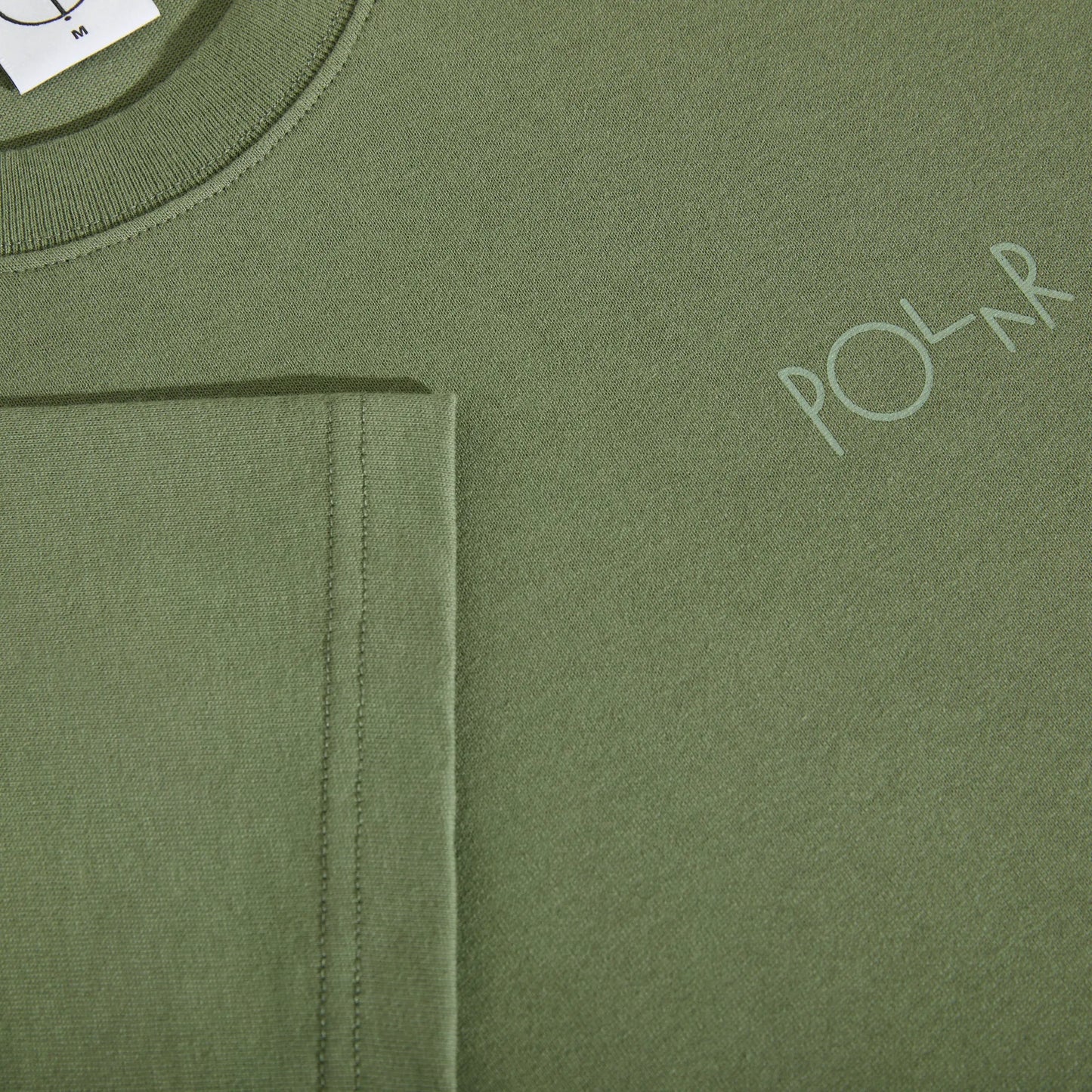 Polar Stroke Logo Contrast Tee, moss green - Tiki Room Skateboards - 3