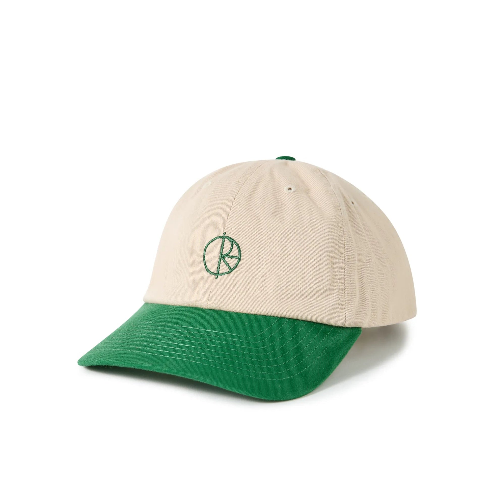 Polar Stroke Logo Sai Cap, ecru/green - Tiki Room Skateboards - 1