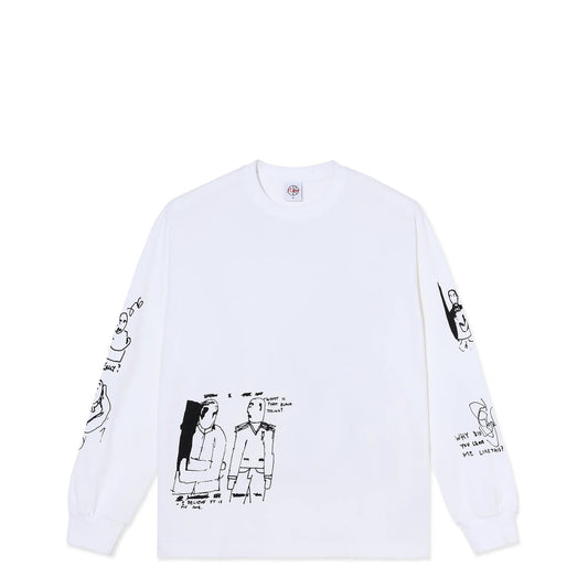 Polar The End Long Sleeve Tee, white - Tiki Room Skateboards - 1