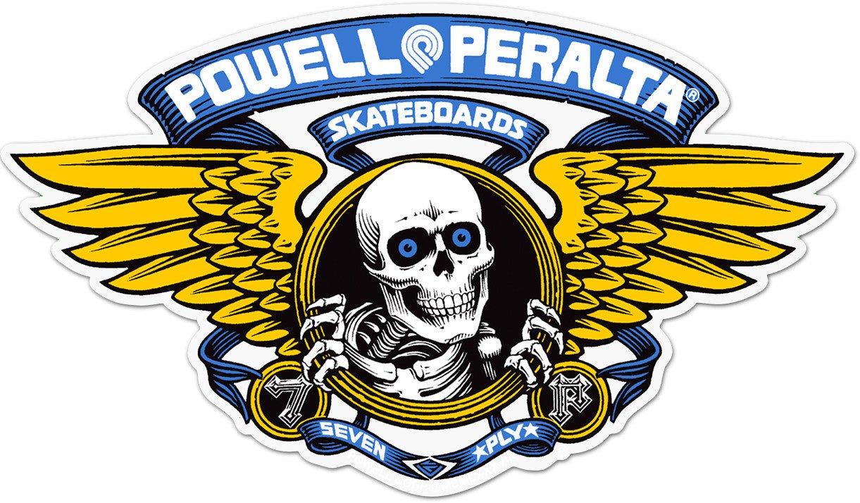 Powell - Peralta Winged Ripper Die Cut Sticker (12"), blue - Tiki Room Skateboards - 1