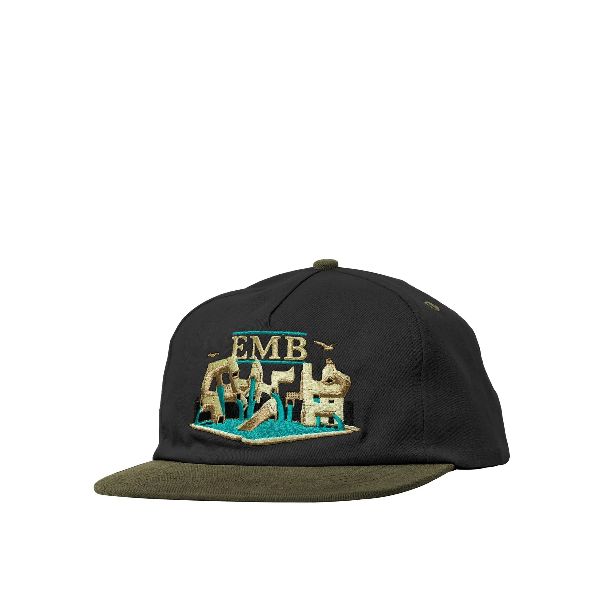 Real Emb Hat, charcoal/tan - Tiki Room Skateboards - 1