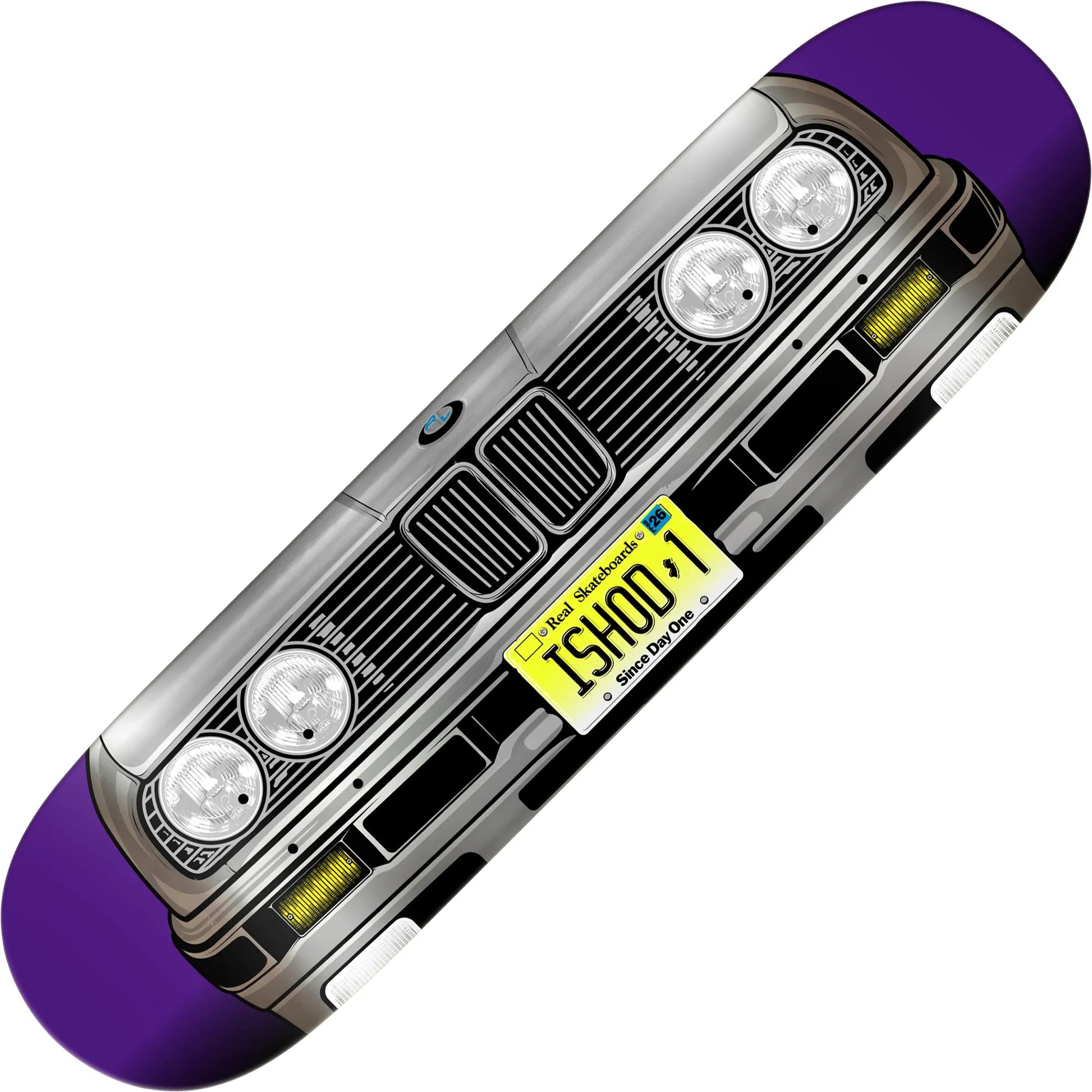 Real Ishod Grille Ltd. Gold Foil Twin Tail Deck (8.5"), silver foil - Tiki Room Skateboards - 1