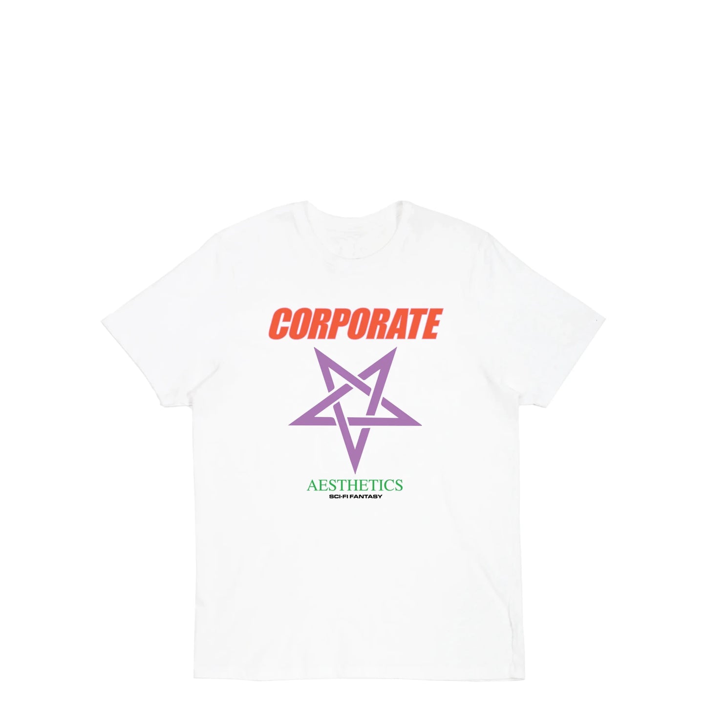 Sci-Fi Fantasy Corporate Aesthetics Tee, white - Tiki Room Skateboards - 1