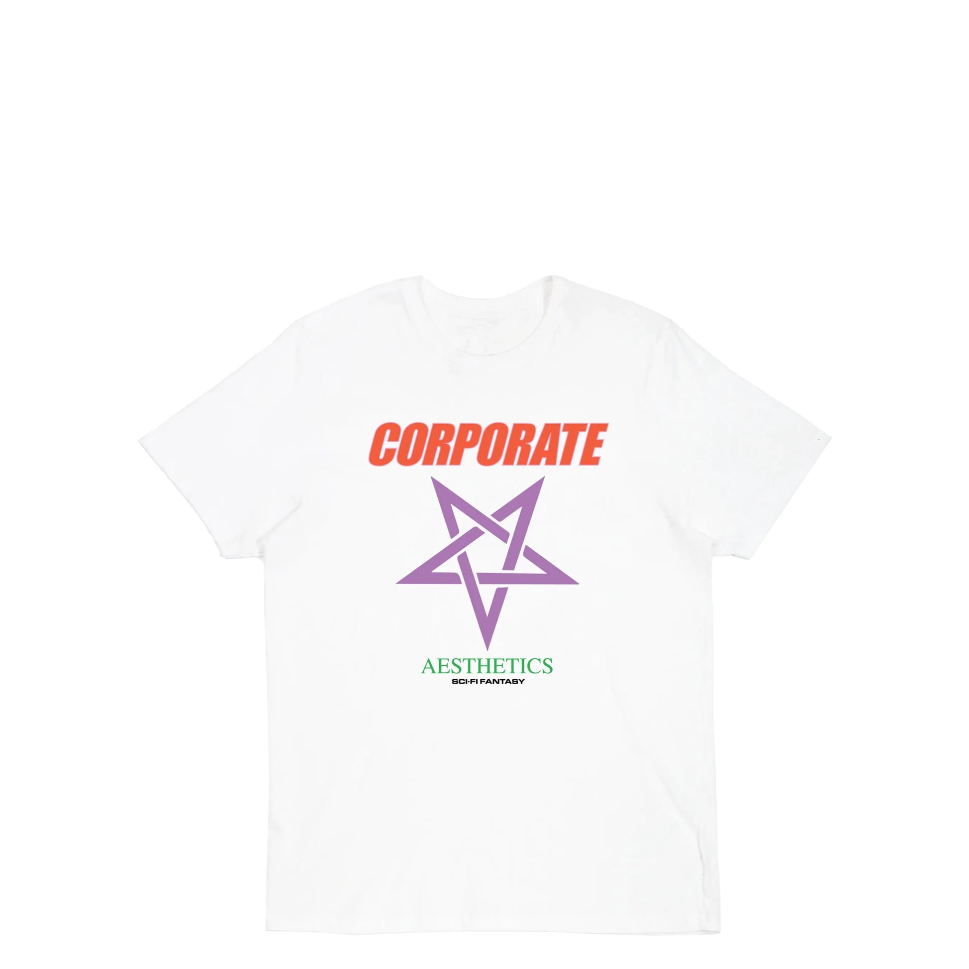 Sci-Fi Fantasy Corporate Aesthetics Tee, white - Tiki Room Skateboards - 1