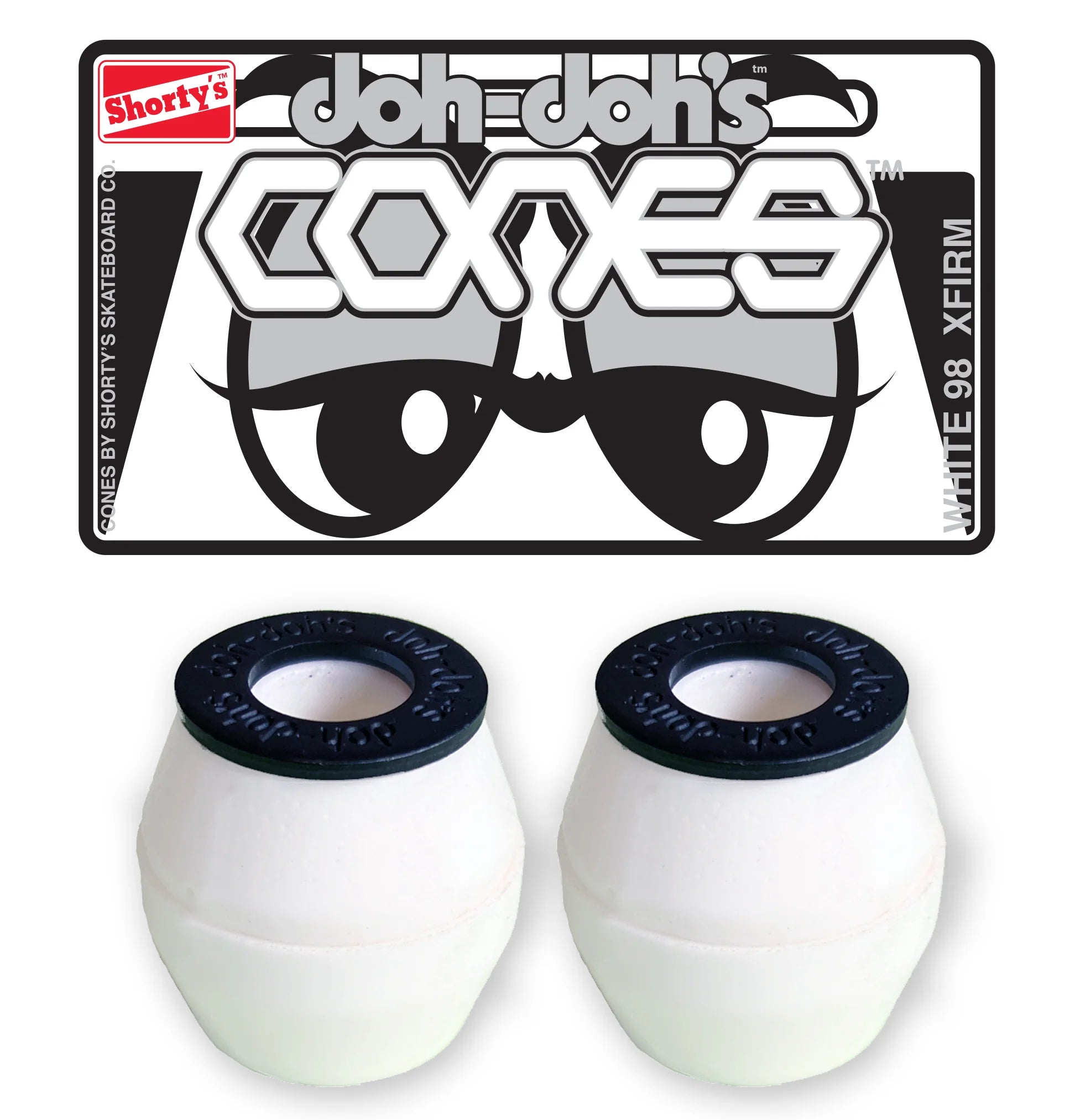 Shorty's Cones Bushings Harder White (98A) - Tiki Room Skateboards - 1