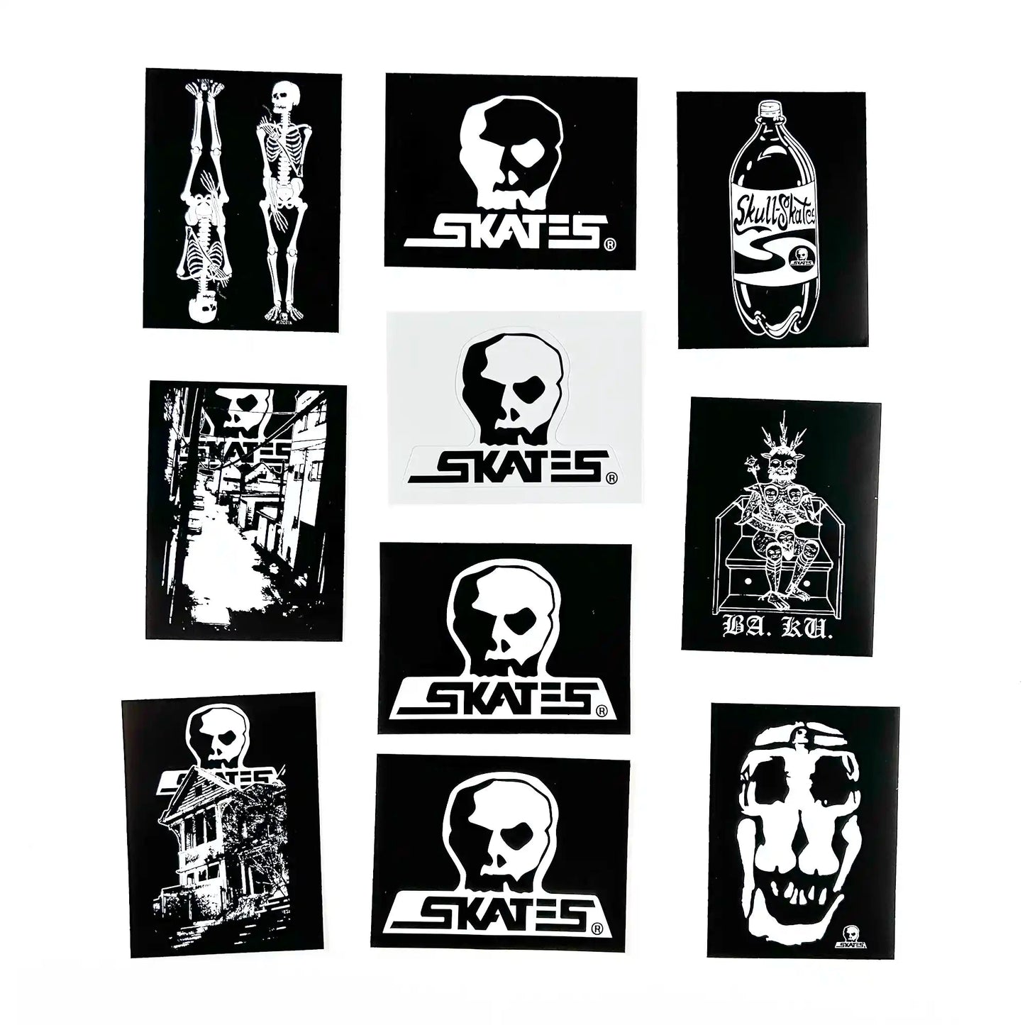 Skull Skates 10 - pack Assorted Medium Stickers - Tiki Room Skateboards - 1