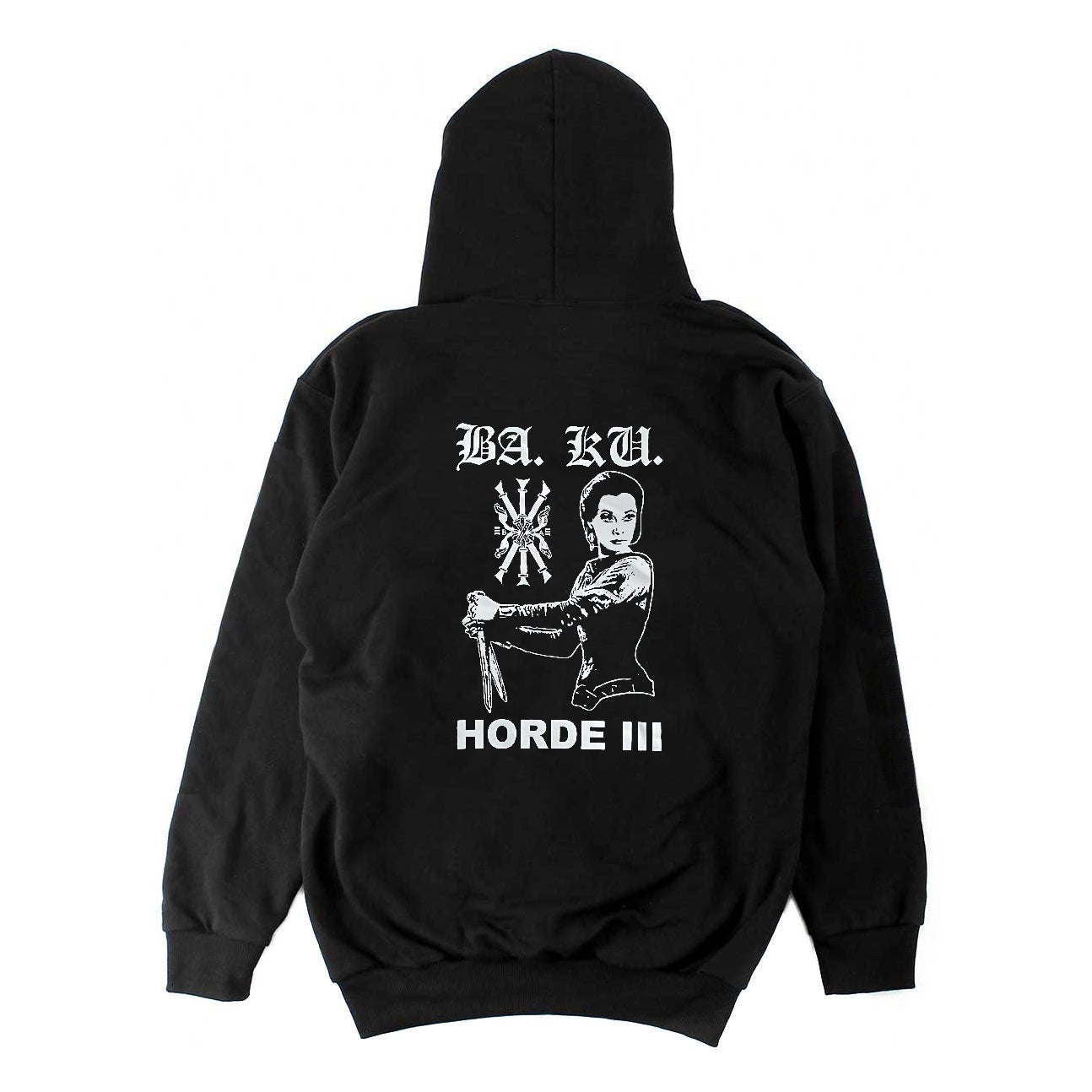 Skull Skates Ba. Ku. Horde III Patch Hoodie, black - Tiki Room Skateboards - 1