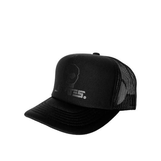 Skull Skates Foam Mesh Trucker Cap (Large Blackout Logo), black - Tiki Room Skateboards - 1