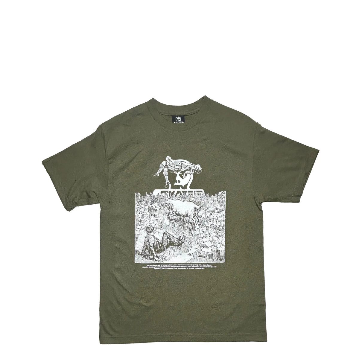 Skull Skates Goat T-Shirt, military green - Tiki Room Skateboards - 1
