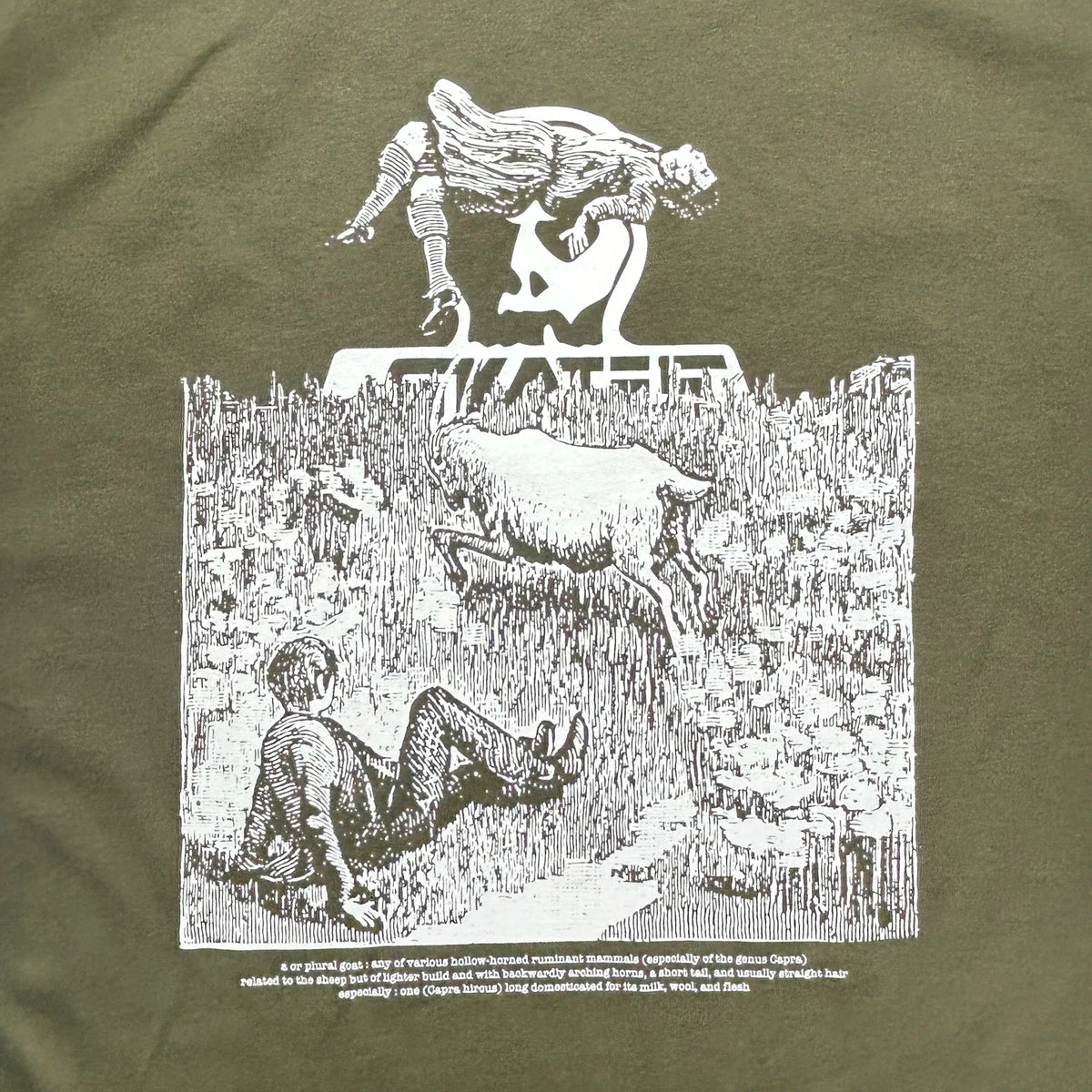 Skull Skates Goat T-Shirt, military green - Tiki Room Skateboards - 2