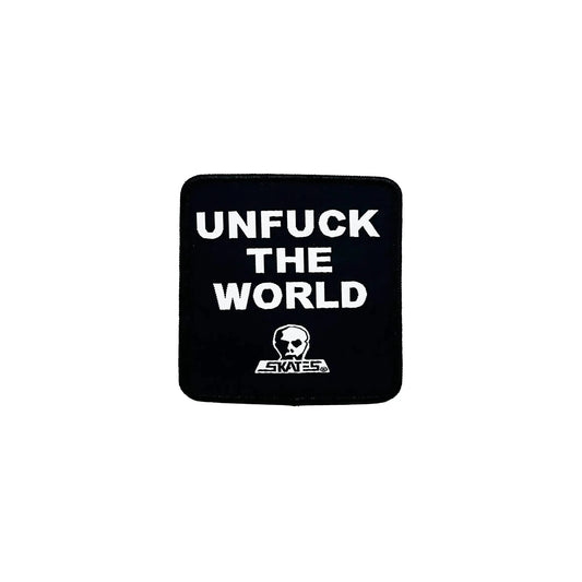 Skull Skates Unfuck The World 3” Patch, black - Tiki Room Skateboards - 1