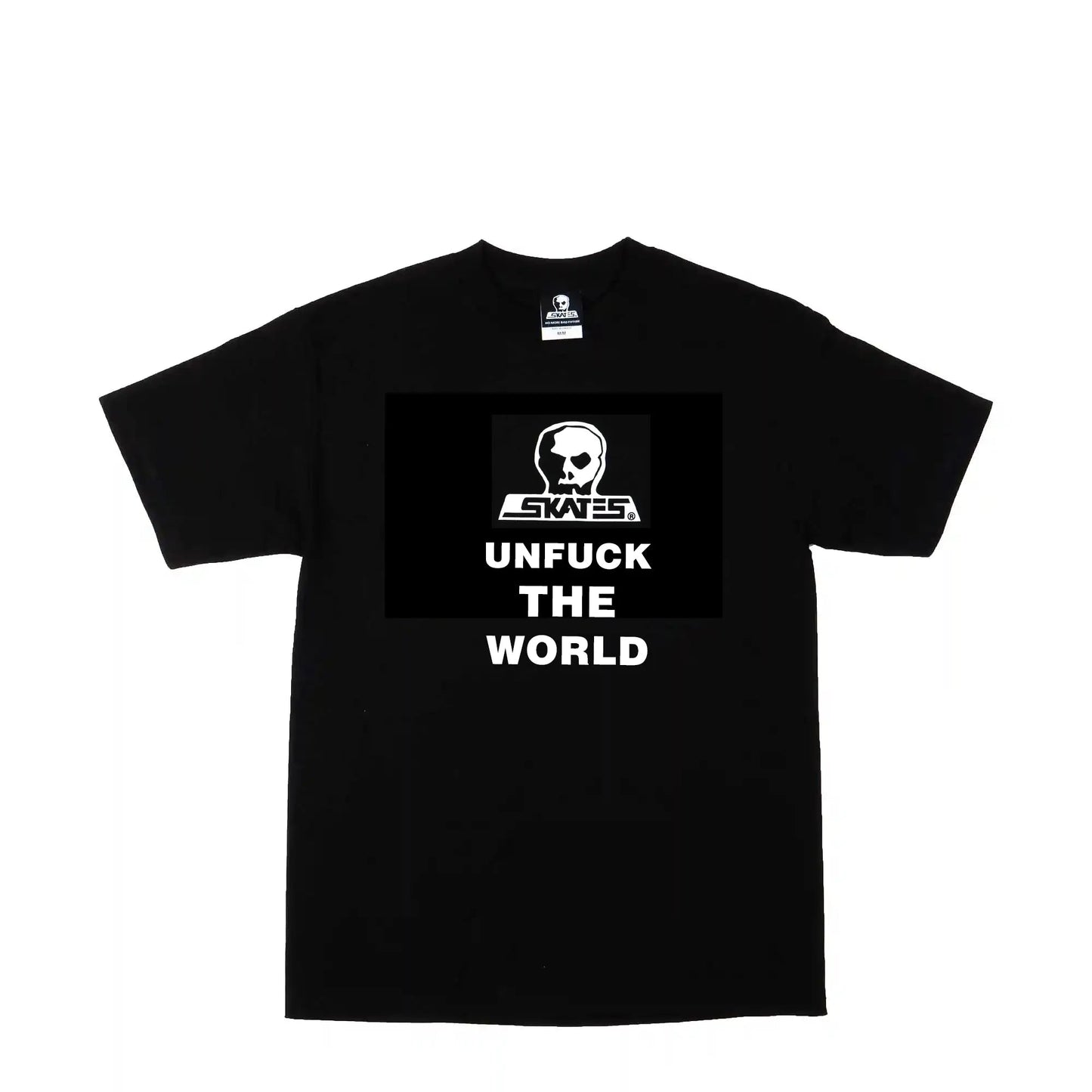 Skull Skates Unfuck The World T-Shirt, black - Tiki Room Skateboards - 1