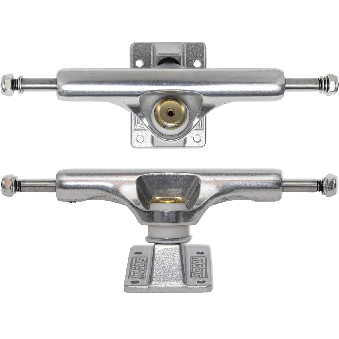 Slappy ST1 Inverted Hollow Lights Ultra Low Kingpin Trucks, polished gold (8.5") - Tiki Room Skateboards - 1