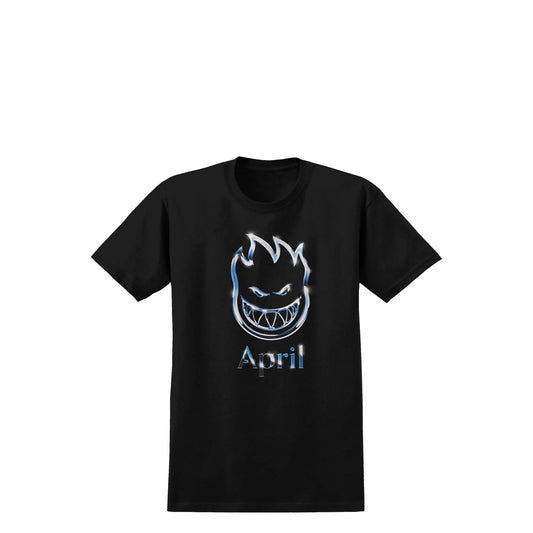 Spitfire April Chrome Bighead Premium Print T-Shirt, black - Tiki Room Skateboards - 1