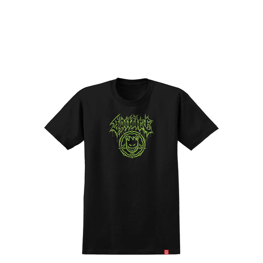 Spitfire Basic Pentagram Drip Tee, black w/ green print - Tiki Room Skateboards - 1