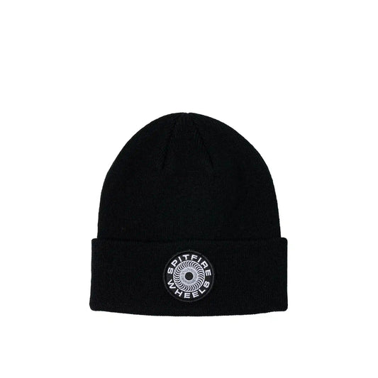 Spitfire Classic '87 Swirl Patch Cuff Beanie, black/white - Tiki Room Skateboards - 1