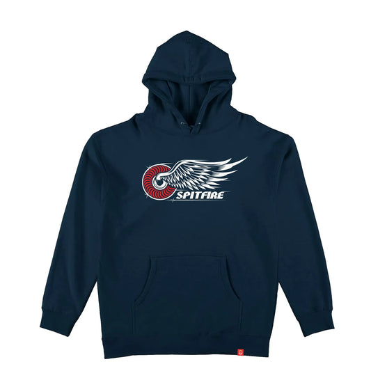 Spitfire Classic Wing Hood, navy w/ red & white print - Tiki Room Skateboards - 1