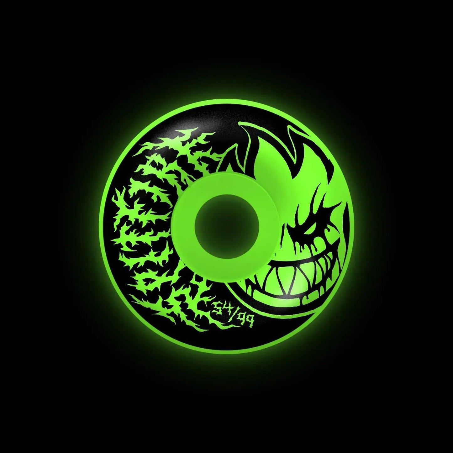 Spitfire F4 99D Deathmask II Bighead Radial Full Wheels, glow (54mm) - Tiki Room Skateboards - 1