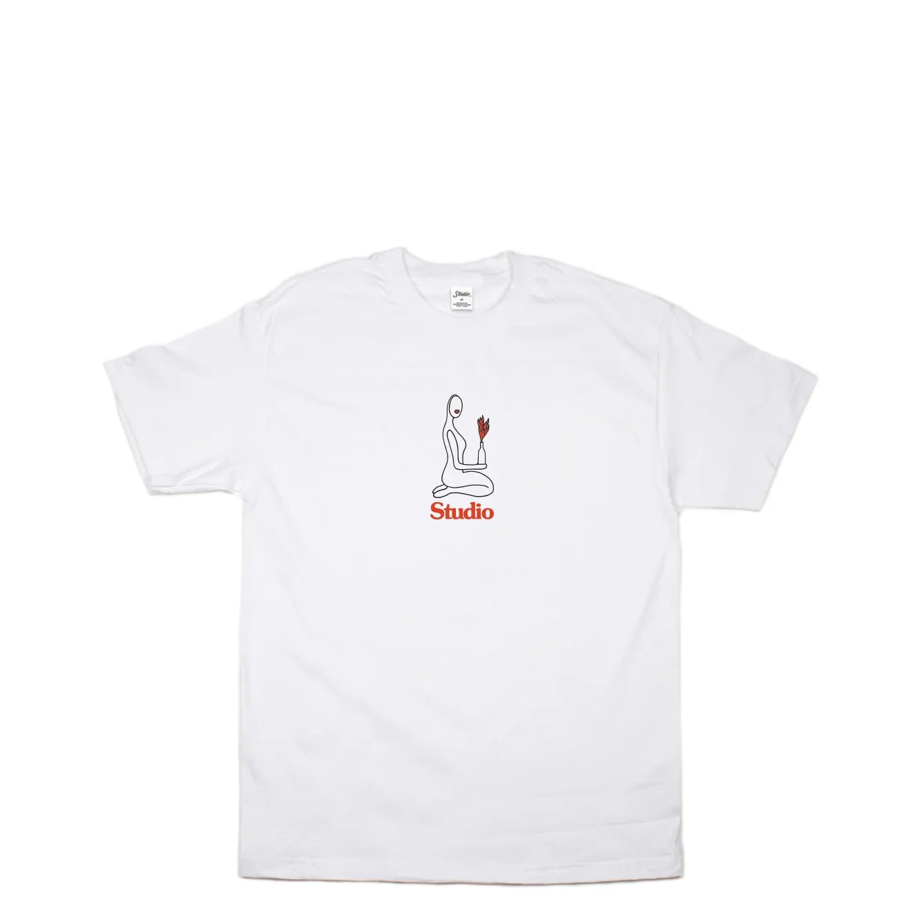 Studio Flame Of Love Tee, white - Tiki Room Skateboards - 1