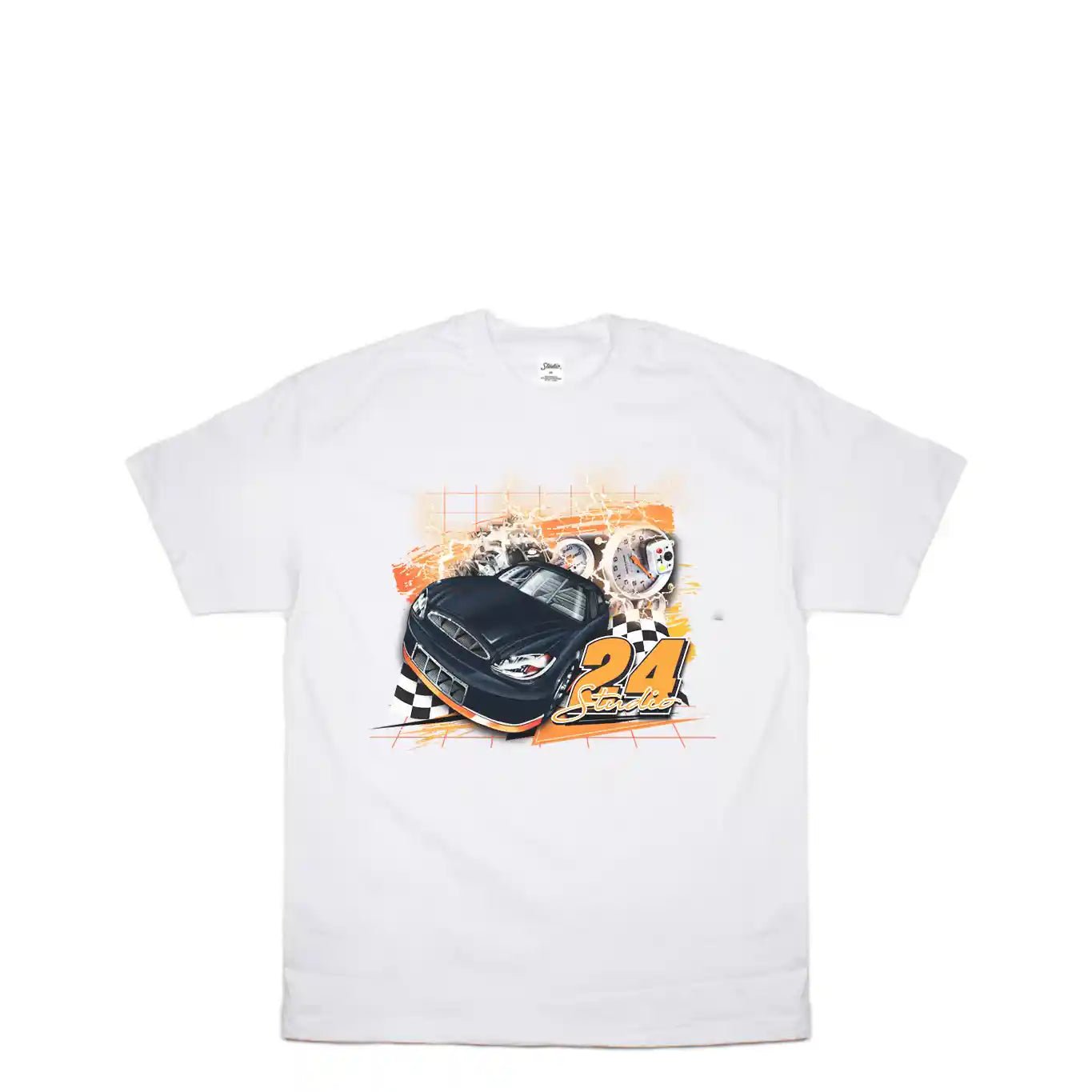 Studio Nascar Tee, white - Tiki Room Skateboards - 1