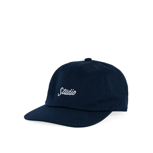 Studio Small Script 6 Panel Hat, navy - Tiki Room Skateboards - 1