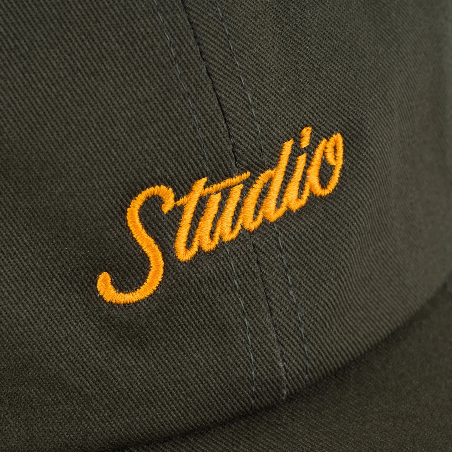 Studio Small Script 6 Panel Hat, olive - Tiki Room Skateboards - 2