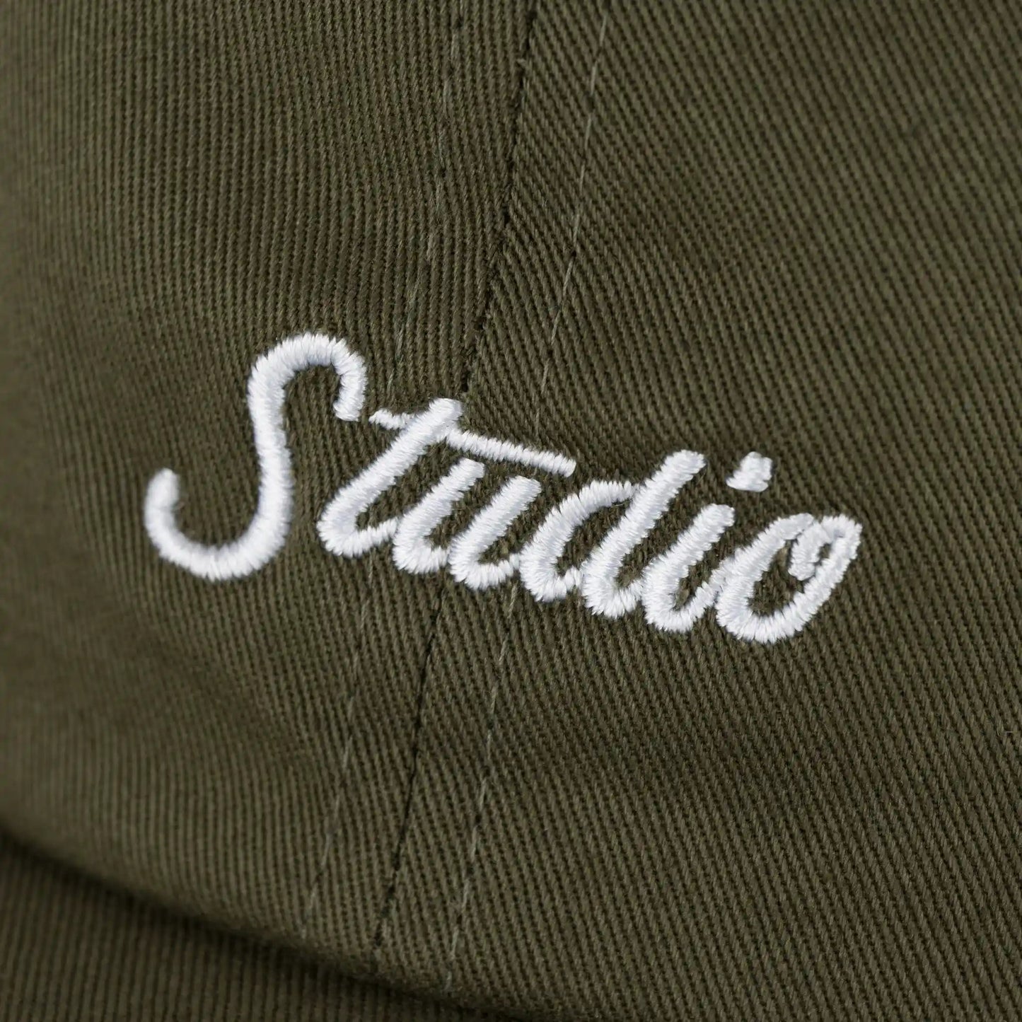 Studio Small Script 6 Panel Hat, olive - Tiki Room Skateboards - 2