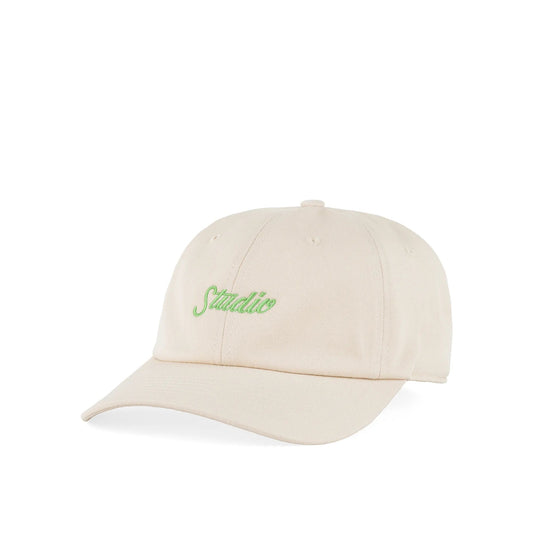 Studio Small Script 6 Panel Hat, stone - Tiki Room Skateboards - 1