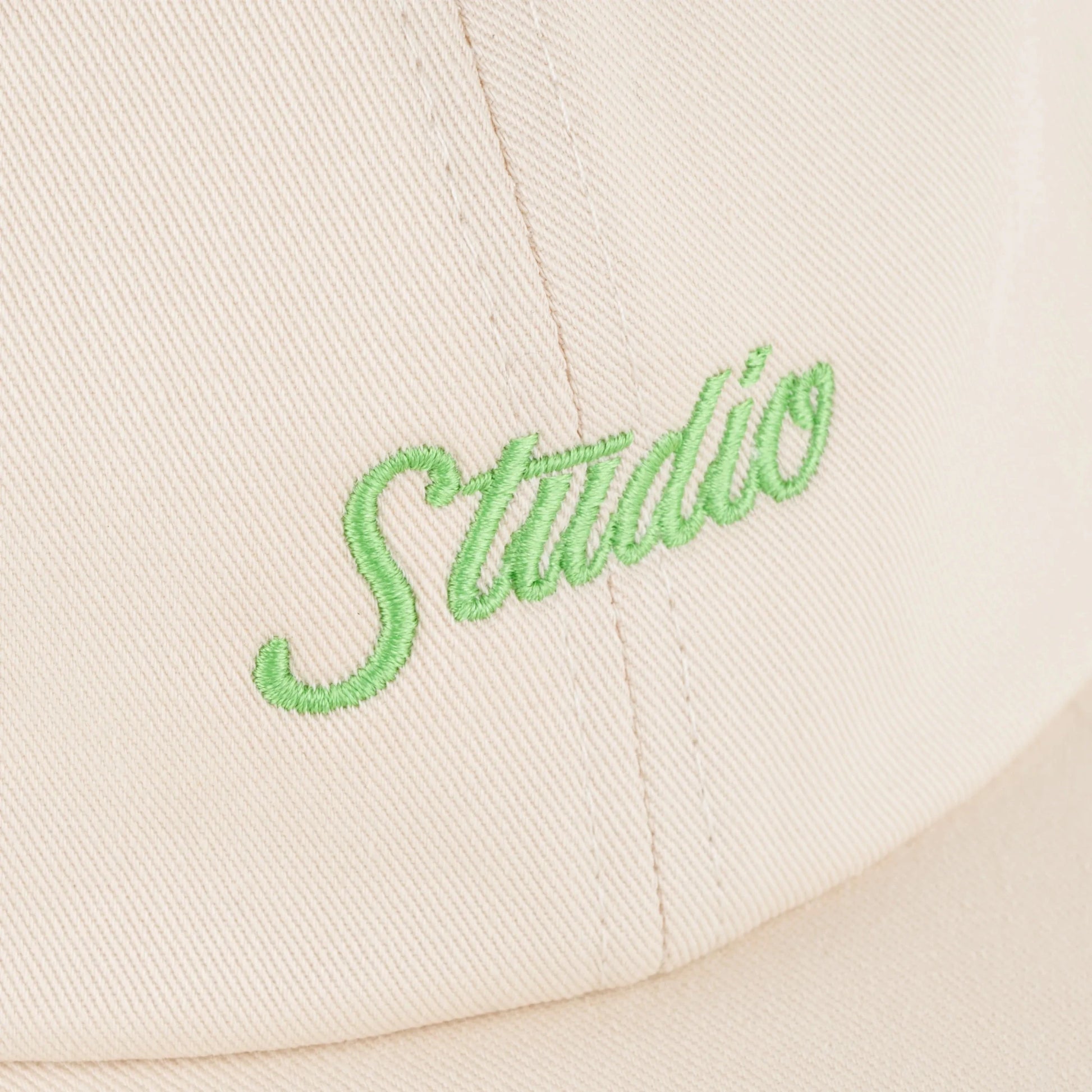 Studio Small Script 6 Panel Hat, stone - Tiki Room Skateboards - 2