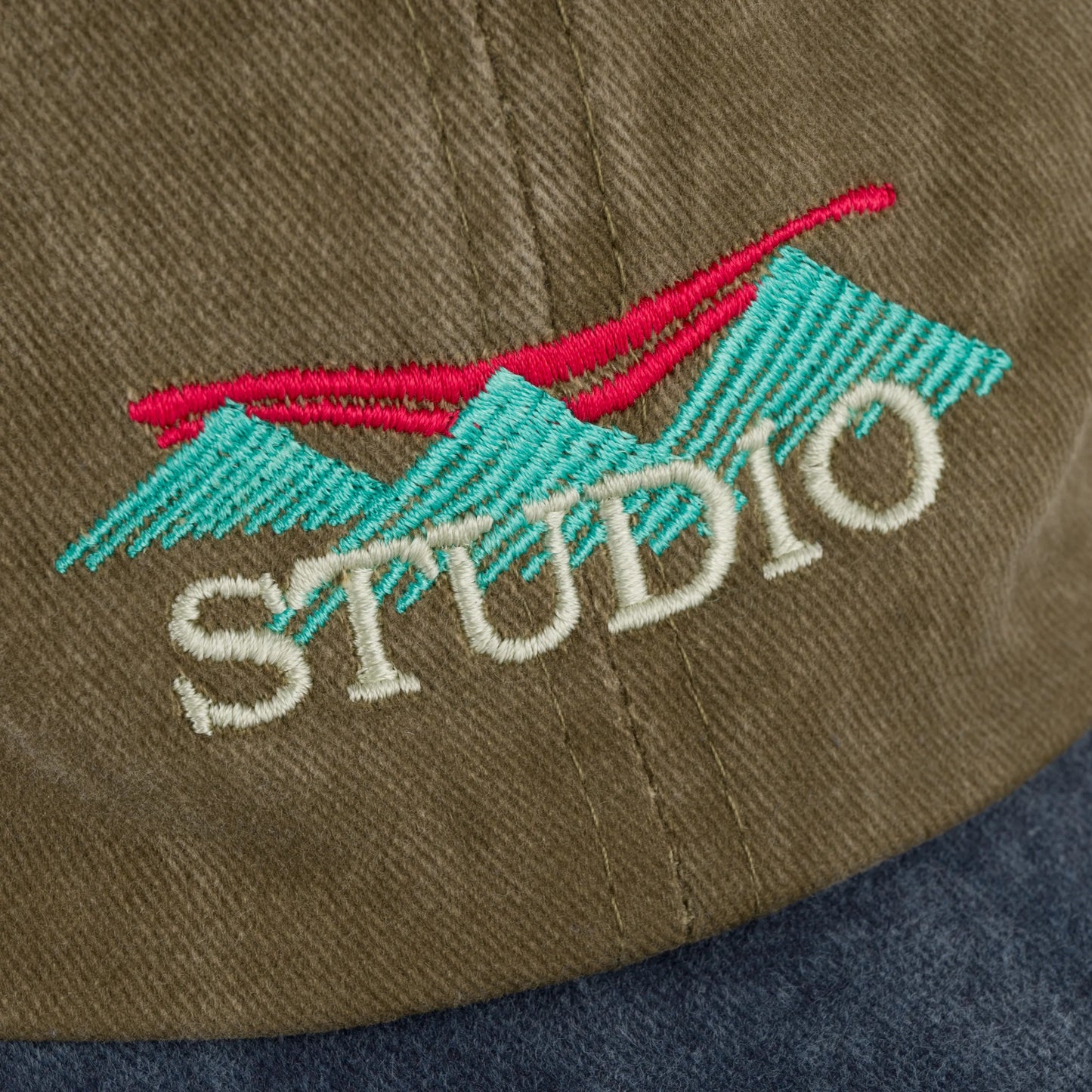Studio Summit 6 - Panel Garment Dyed Hat, khaki grn/navy - Tiki Room Skateboards - 2