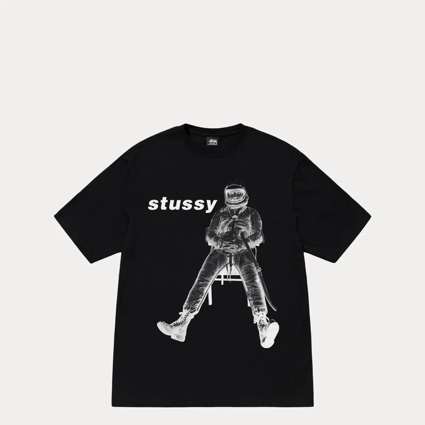 Stussy Astronaut Tee, black - Tiki Room Skateboards - 1