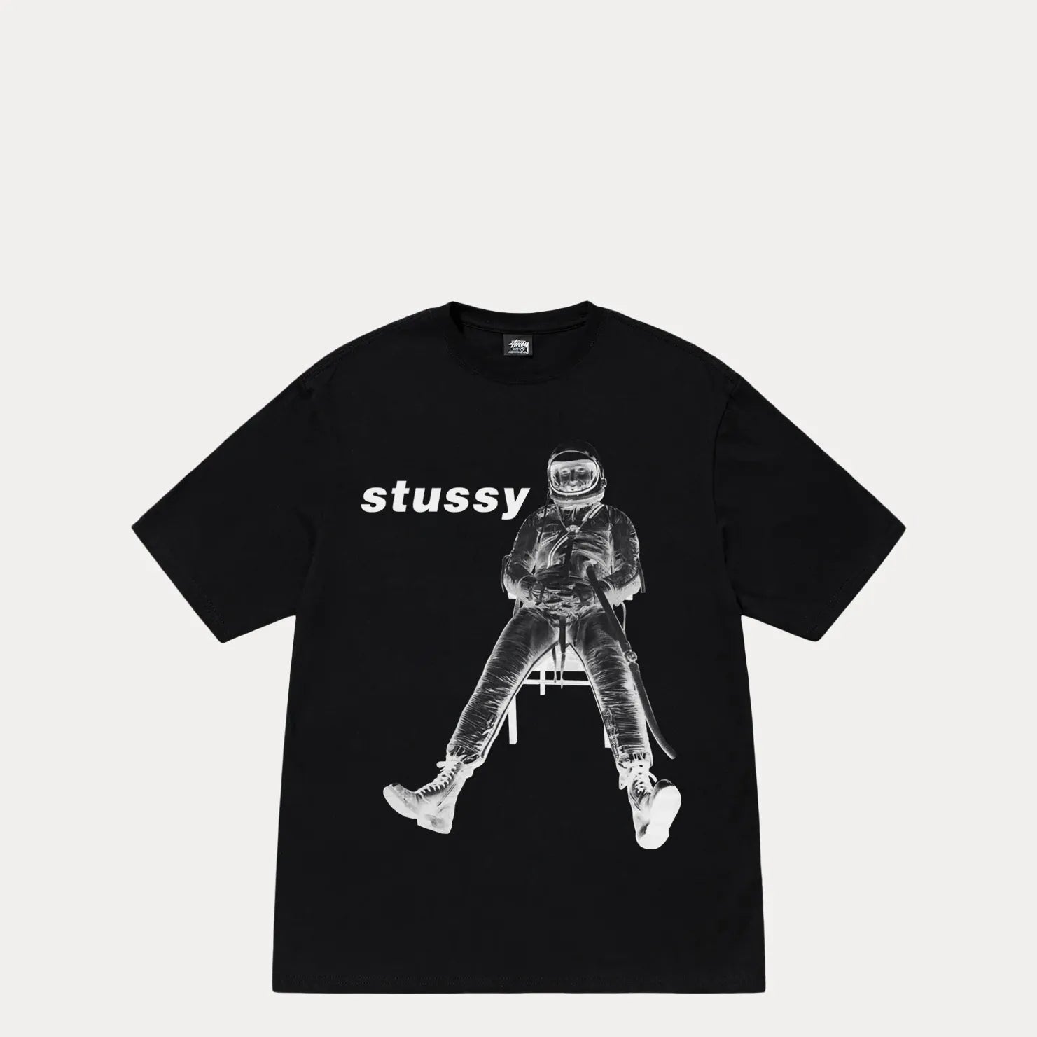 Stussy Astronaut Tee, black - Tiki Room Skateboards - 1