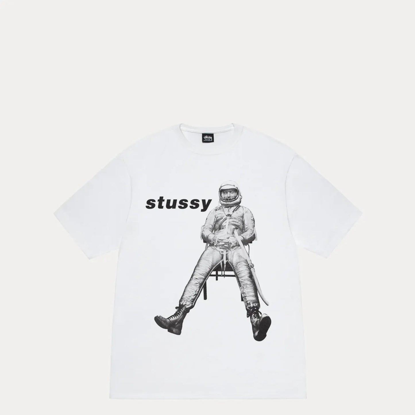 Stussy Astronaut Tee, white - Tiki Room Skateboards - 1