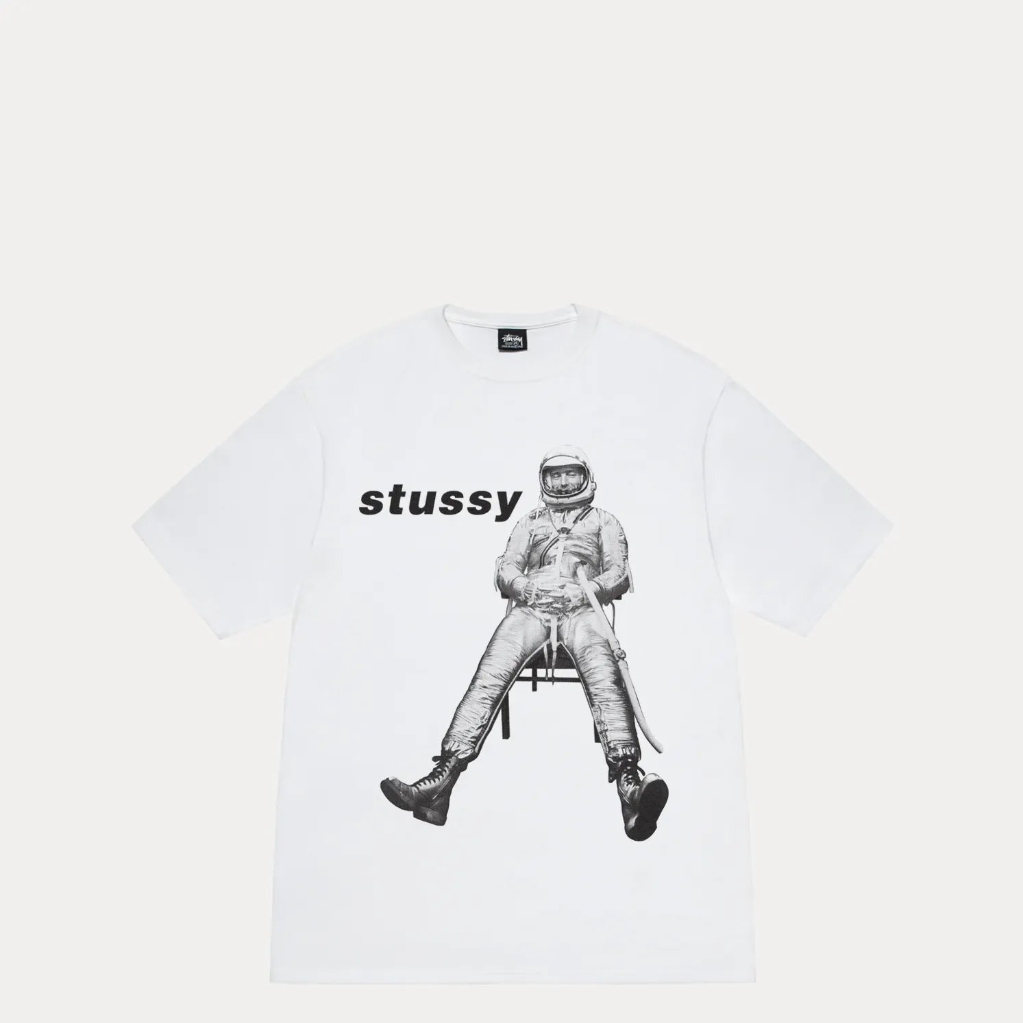 Stussy Astronaut Tee, white - Tiki Room Skateboards - 1