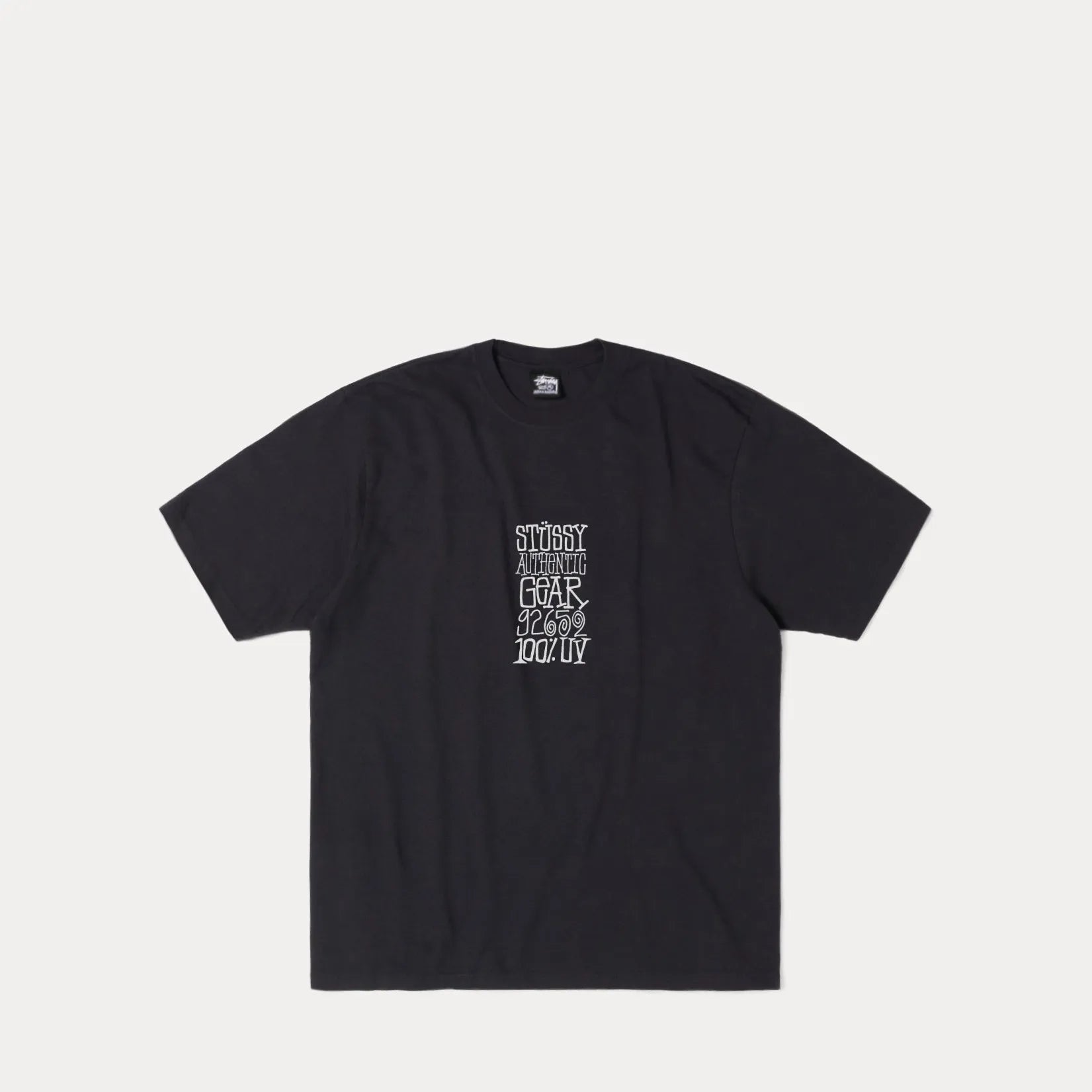 Stussy Authentic Gear Pigment Dyed Tee, faded black - Tiki Room Skateboards - 1