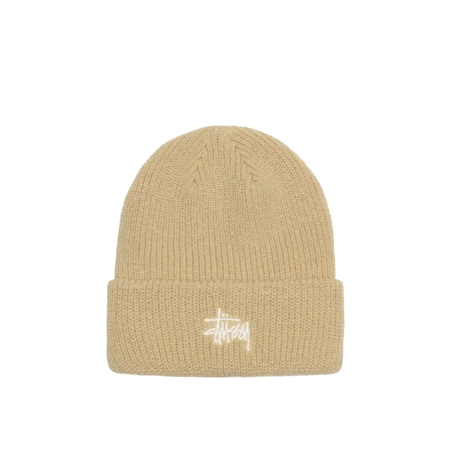 Stussy Basic Cuff Beanie, beach sand - Tiki Room Skateboards - 1