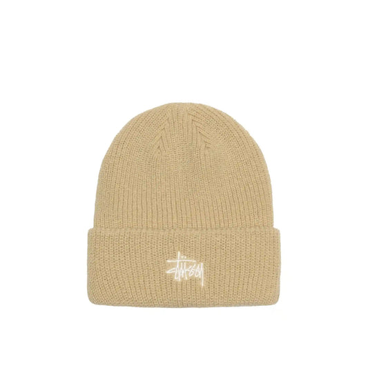 Stussy Basic Cuff Beanie, beach sand - Tiki Room Skateboards - 1