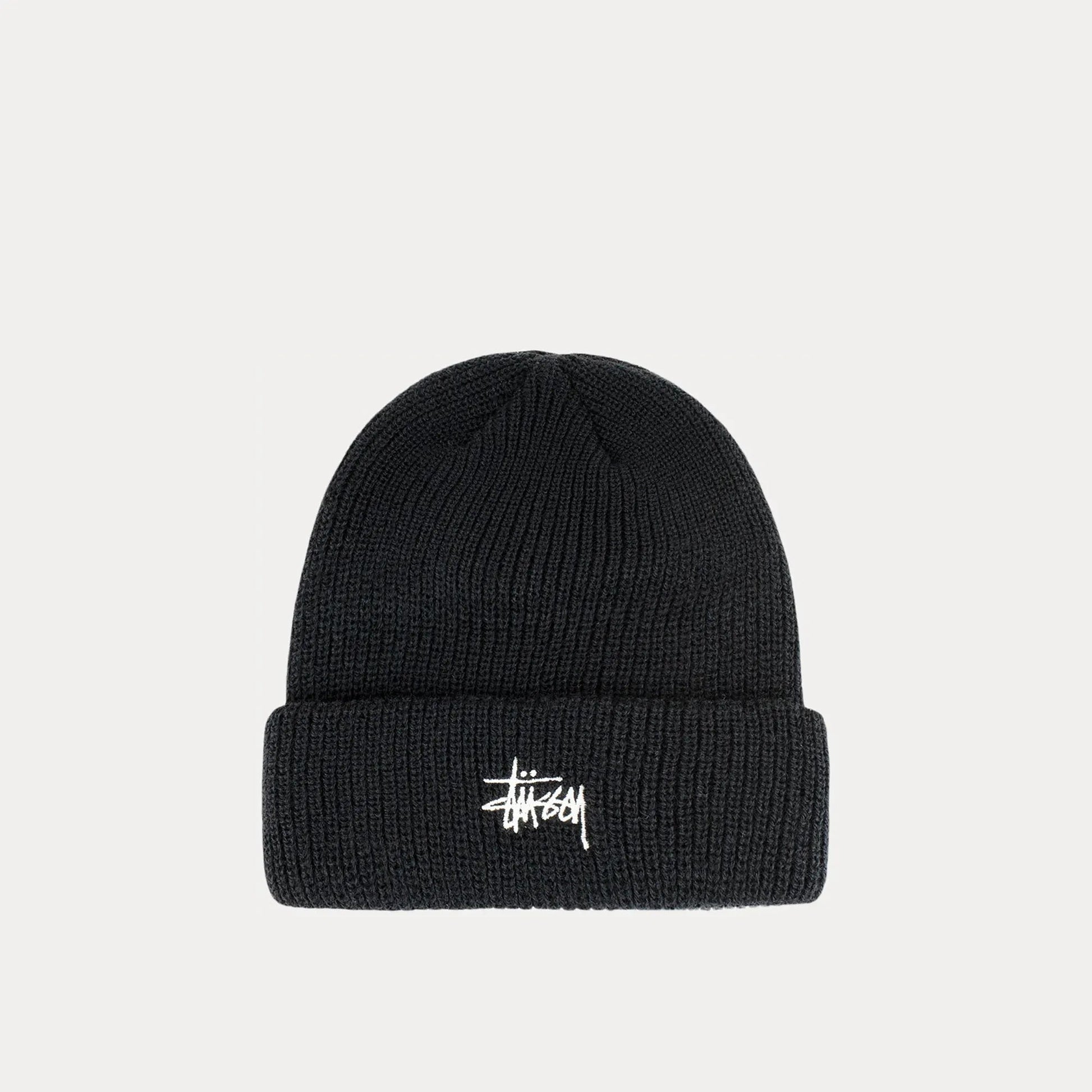 Stussy Basic Cuff Beanie, black - Tiki Room Skateboards - 1