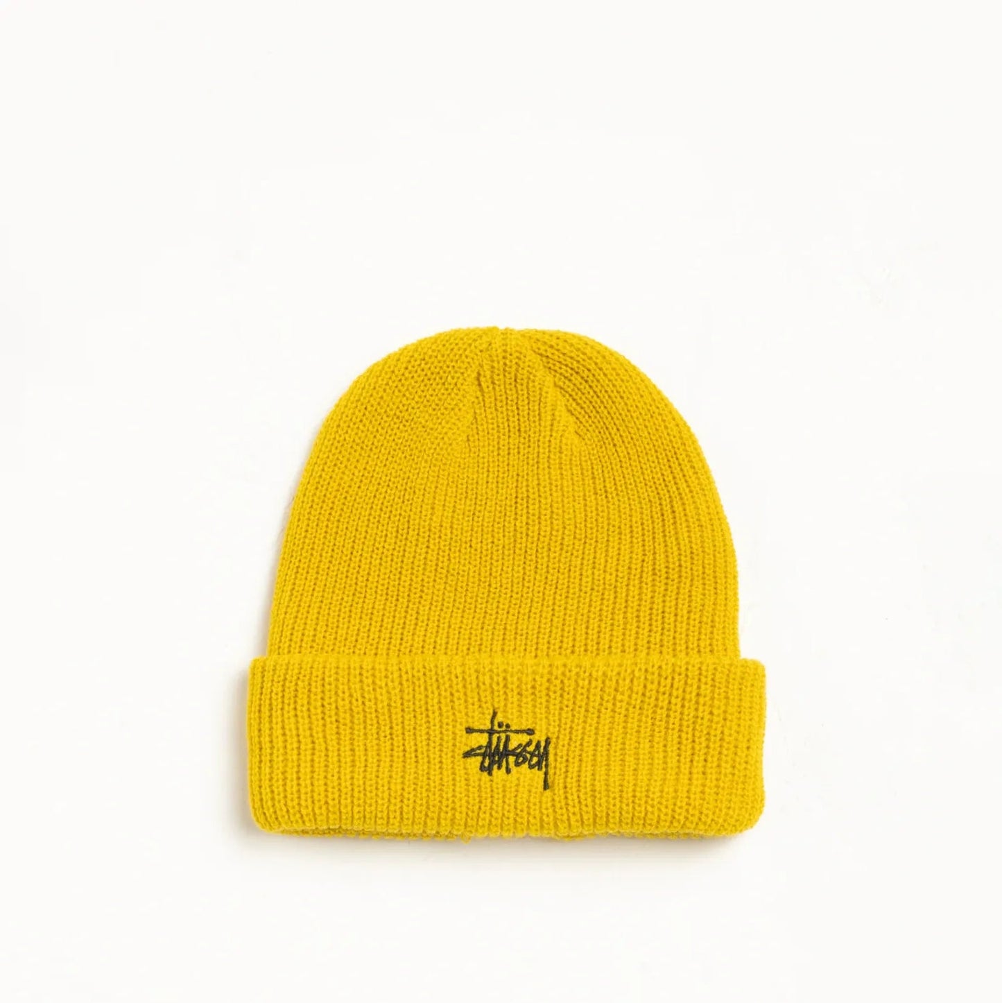 Stussy Basic Cuff Beanie, hornet yellow - Tiki Room Skateboards - 1