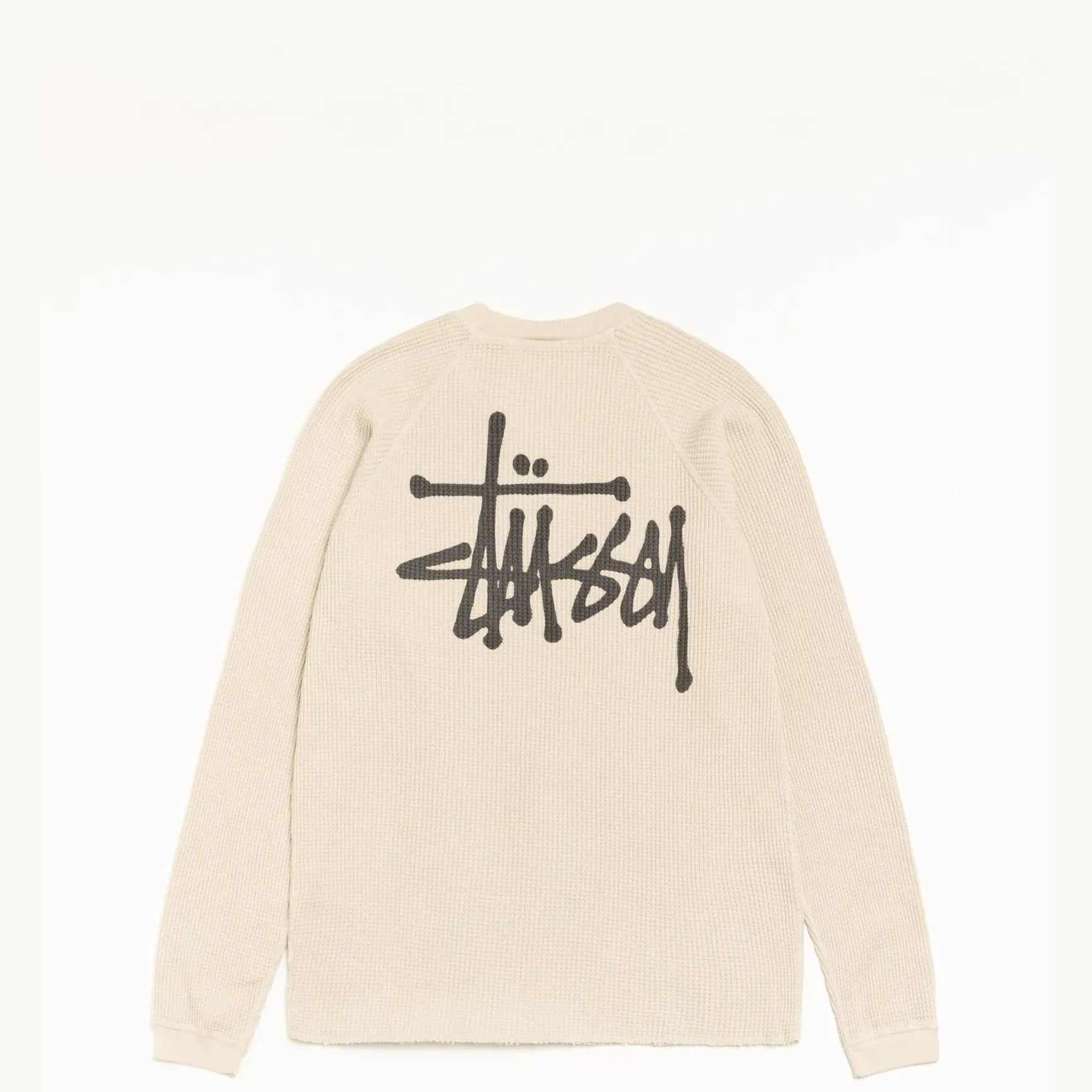 Stussy Basic Stock Raglan Thermal Shirt, bone - Tiki Room Skateboards - 1