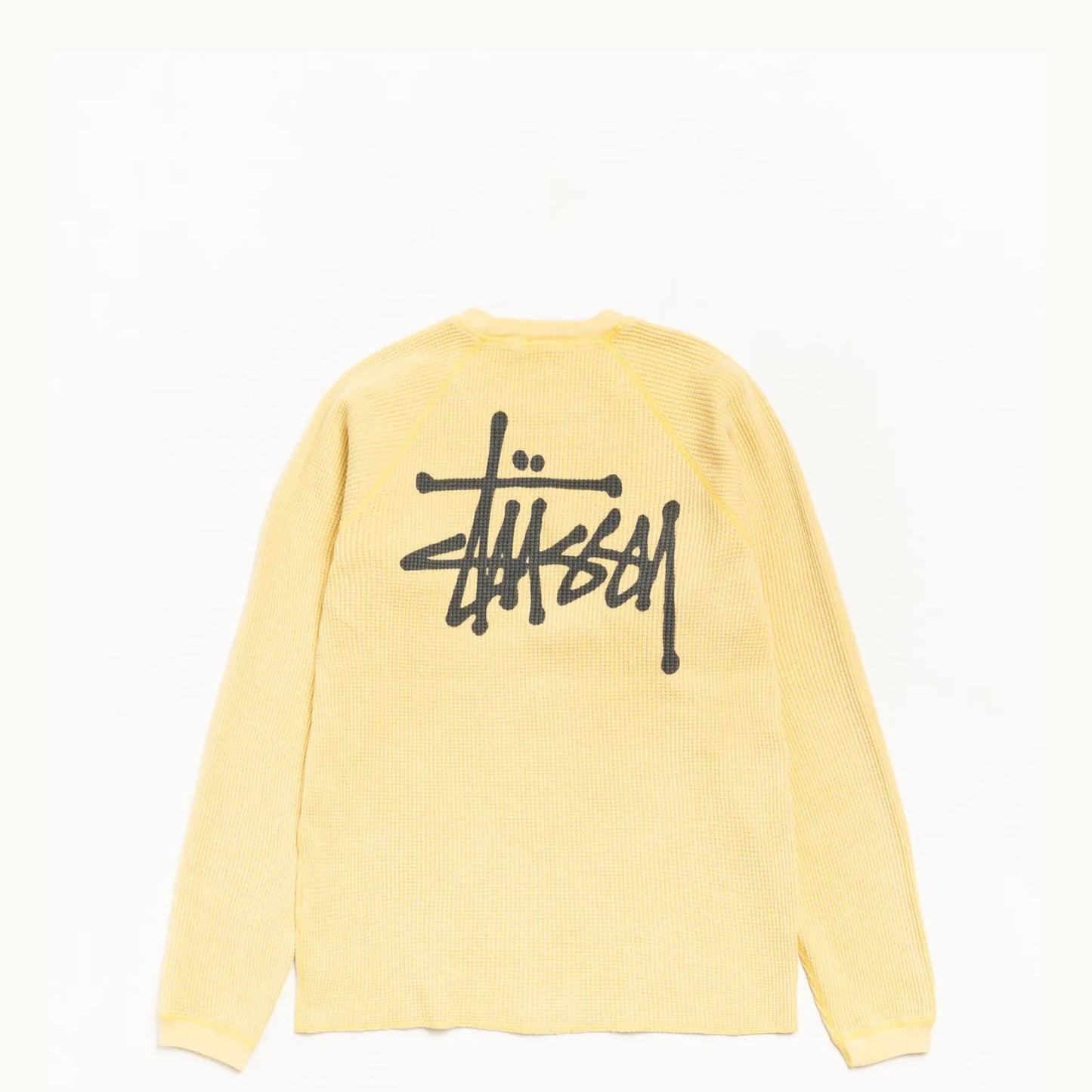 Stussy Basic Stock Raglan Thermal Shirt, pale yellow - Tiki Room Skateboards - 1