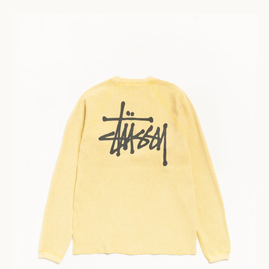 Stussy Basic Stock Raglan Thermal Shirt, pale yellow - Tiki Room Skateboards - 1