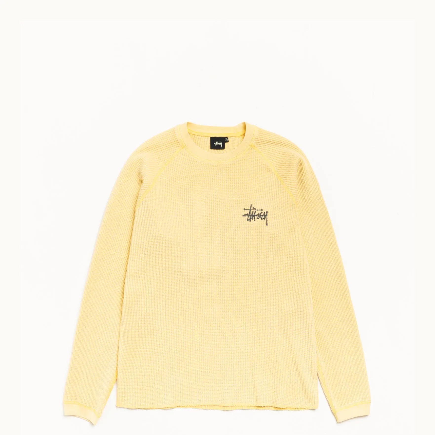 Stussy Basic Stock Raglan Thermal Shirt, pale yellow - Tiki Room Skateboards - 2