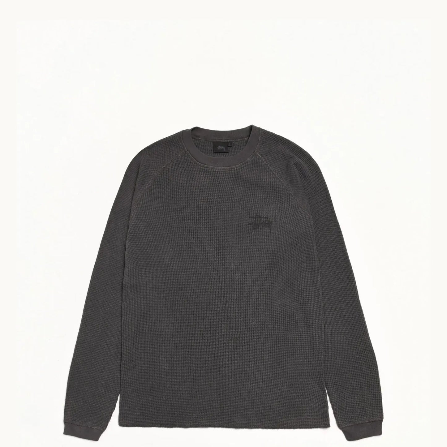 Stussy Basic Stock Raglan Thermal Shirt, washed black - Tiki Room Skateboards - 2